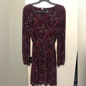 Tommy Hilfiger long sleeve dress with a tie around waist, size 16
